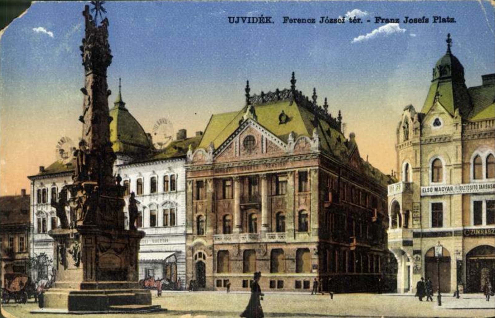 Woman Crossing Franz Joseph Square, 1918, Liberty Square, Novi Sad
