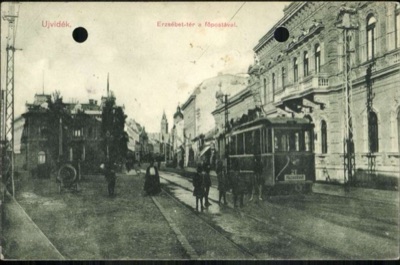 The main post office on Elizabeth Square, Elisabeth Square, Novi Sad, by February 1915