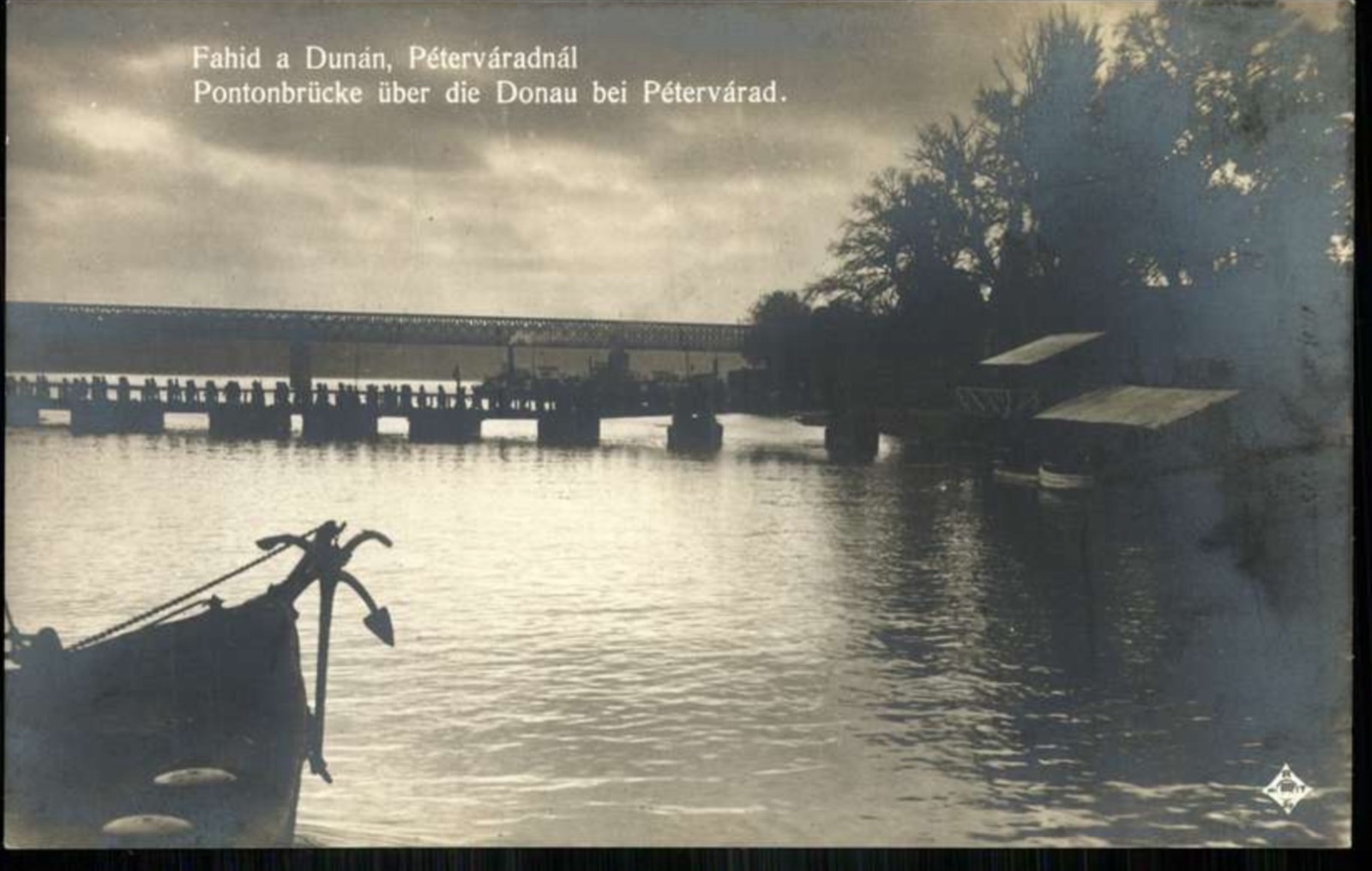 The Pontoon Bridge at Petrovaradin, in Silhouette, Novi Sad, 1896–1918
