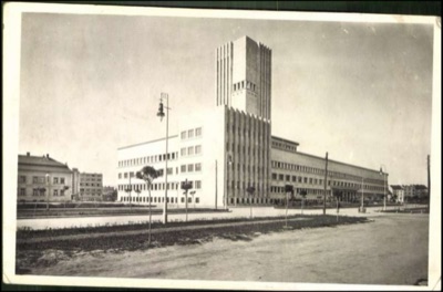 The Administrative Palace tower, Banovina Palace, Novi Sad, 1944.