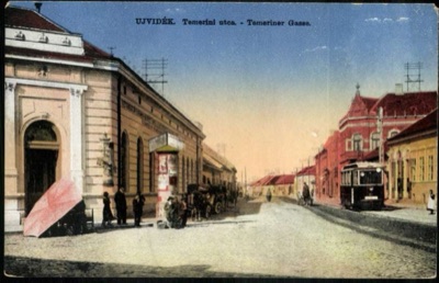 An electric tram on Temerini Street, Temerin Street, Novi Sad, 1896–1918