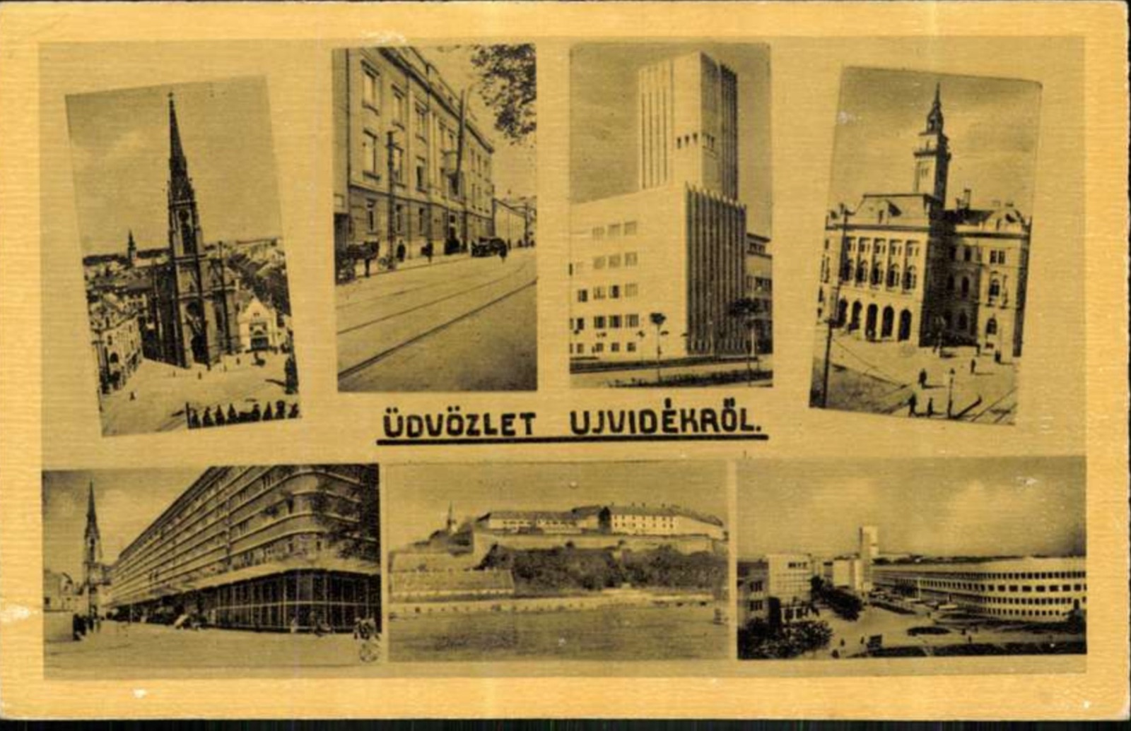 Six Views: the Cathedral, City Hall, Banovina Palace and Fortress, Novi Sad, 1941–1945
