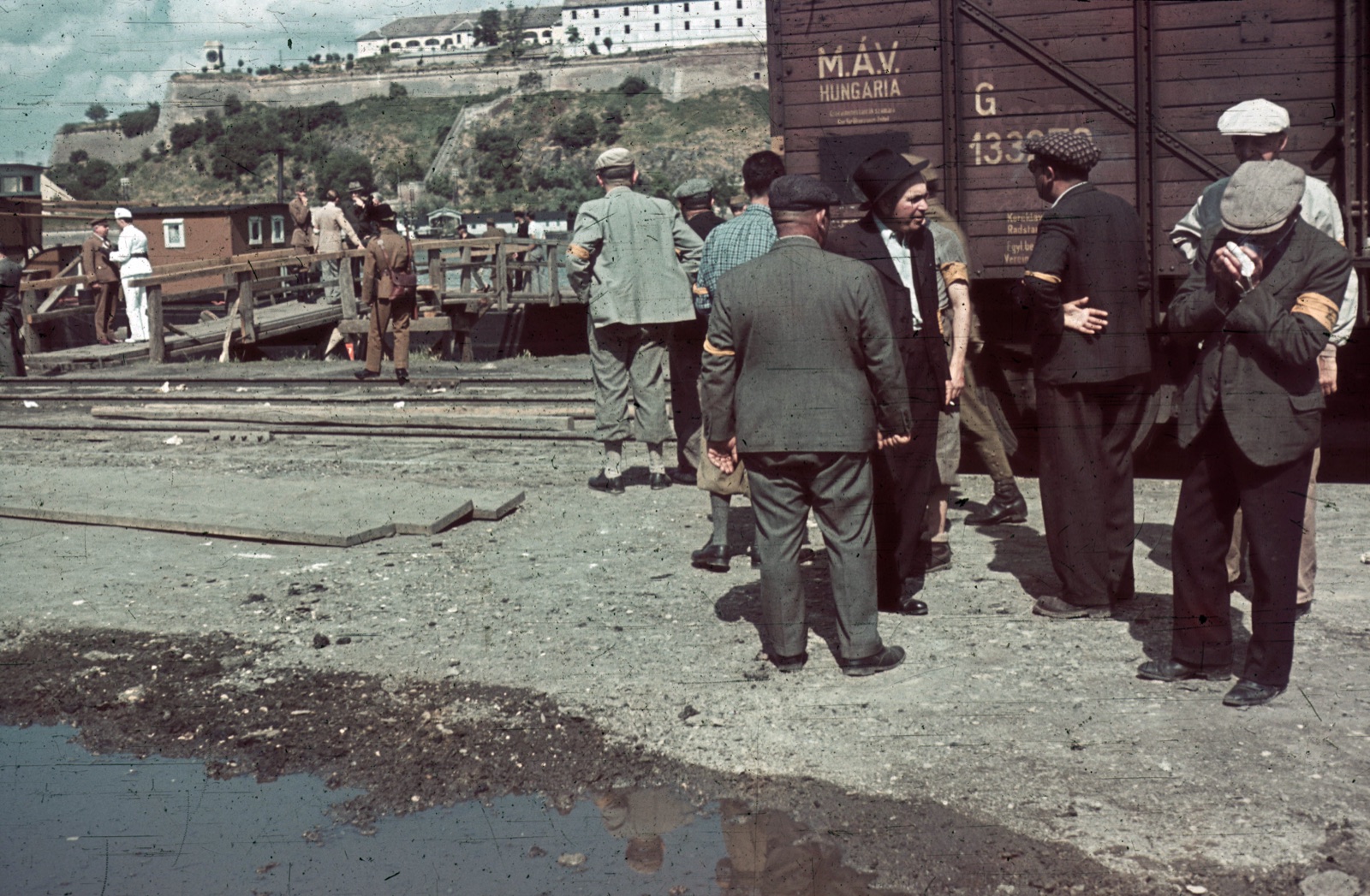 Forced Labor Servicemen at the River Harbor, Novi Sad, 1941, Danube Quay