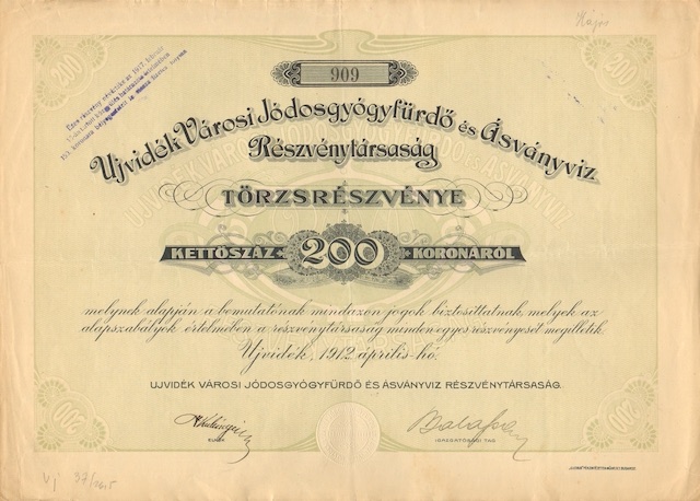 Акција из 1912, Градско предузеће за купатило и минералну воду Новог Сада, Јодна бања, Нови Сад