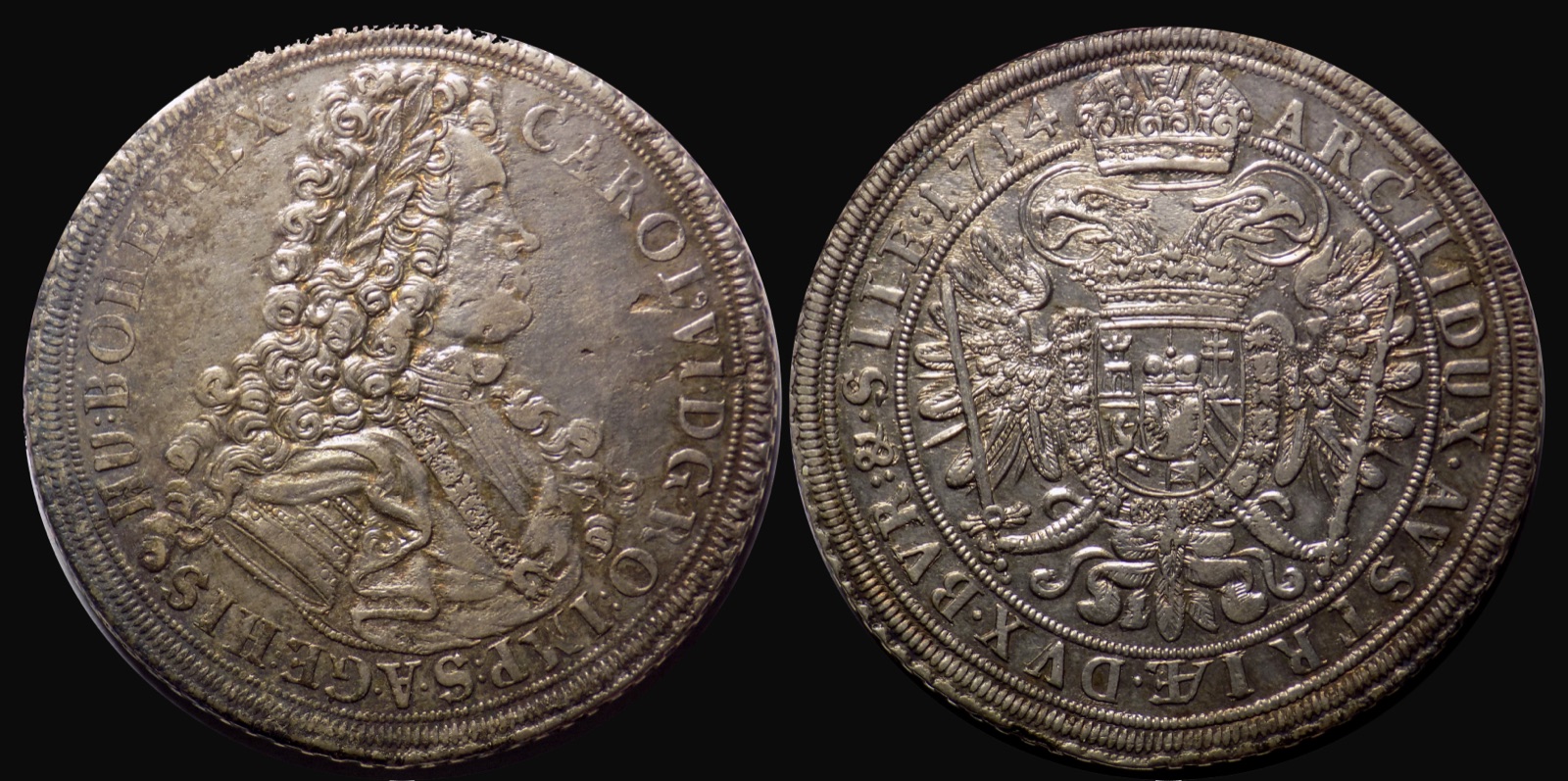 Silbertaler Kaiser Karls VI., 1714, Neusatz