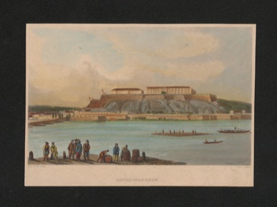 Peterwardein, by Thomas Ender, hand-coloured, Petrovaradin Fortress, 1840
