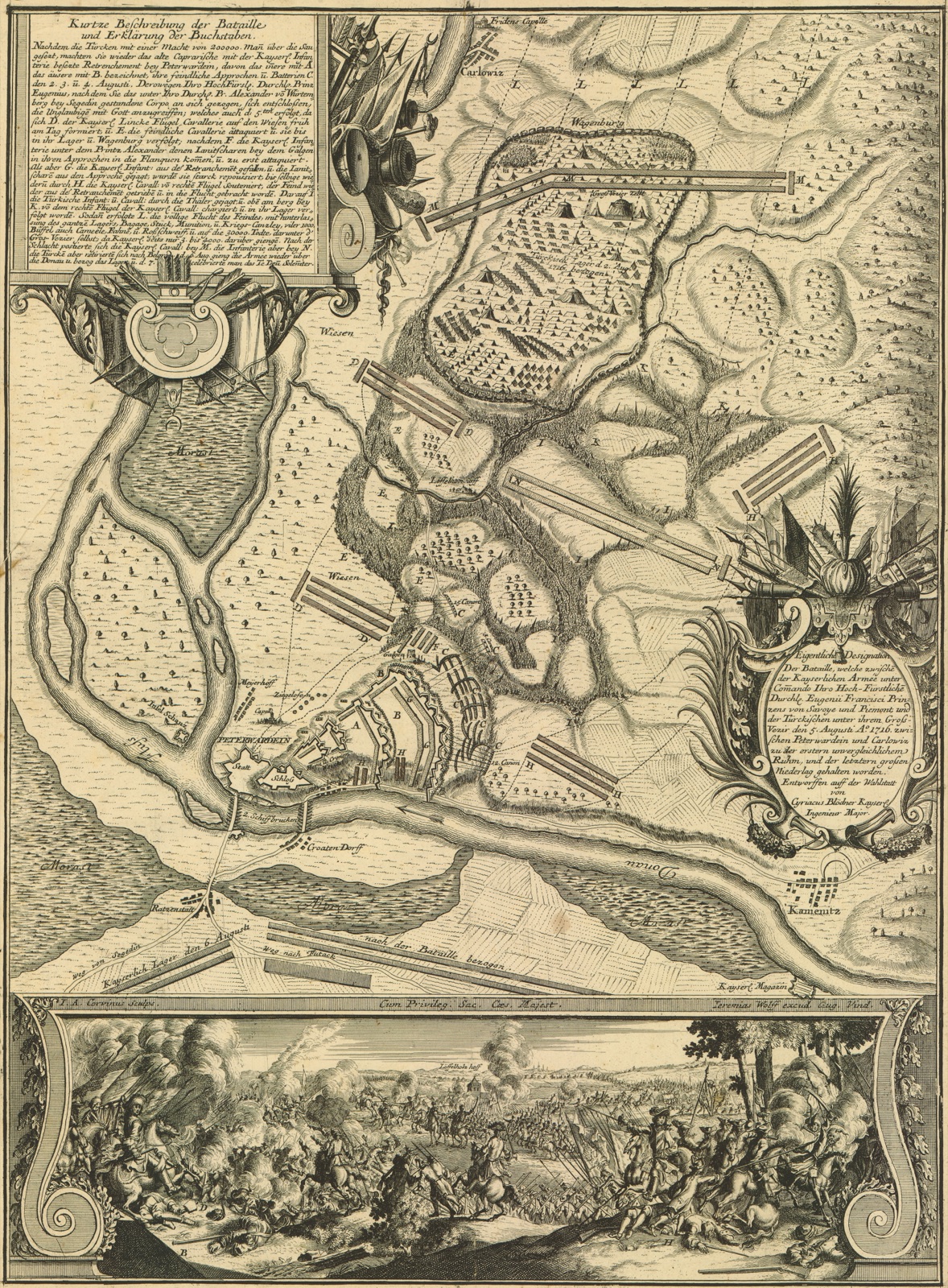 Designation of the Battle Fought Between Peterwardein and Carlowitz, 5 August 1716, Petrovaradin Fortress