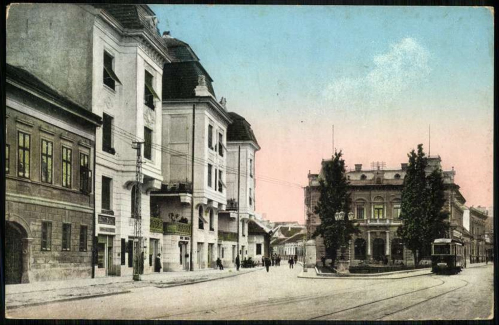 The Royal Hungarian post office and the Adamović palace, Novi Sad, 1896–1918