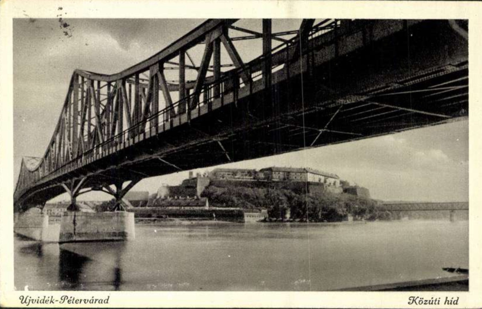 The road bridge to Petrovaradin, with the fortress below, Novi Sad, by July 1941
