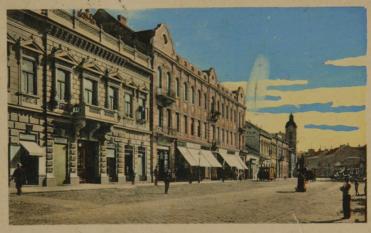 Kossuth Lajos Street with a tram, Zmaj Jovina Street, Novi Sad, circa 1911