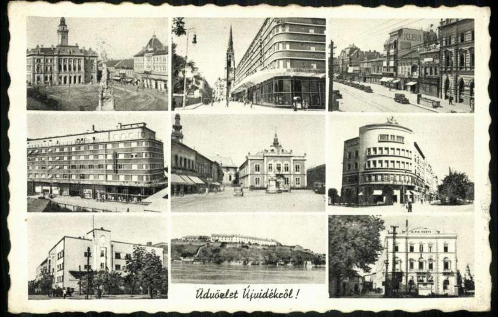 Nine Views: Town Hall, the Klein Corner and Petrovaradin Fortress, Novi Sad, by December 1941