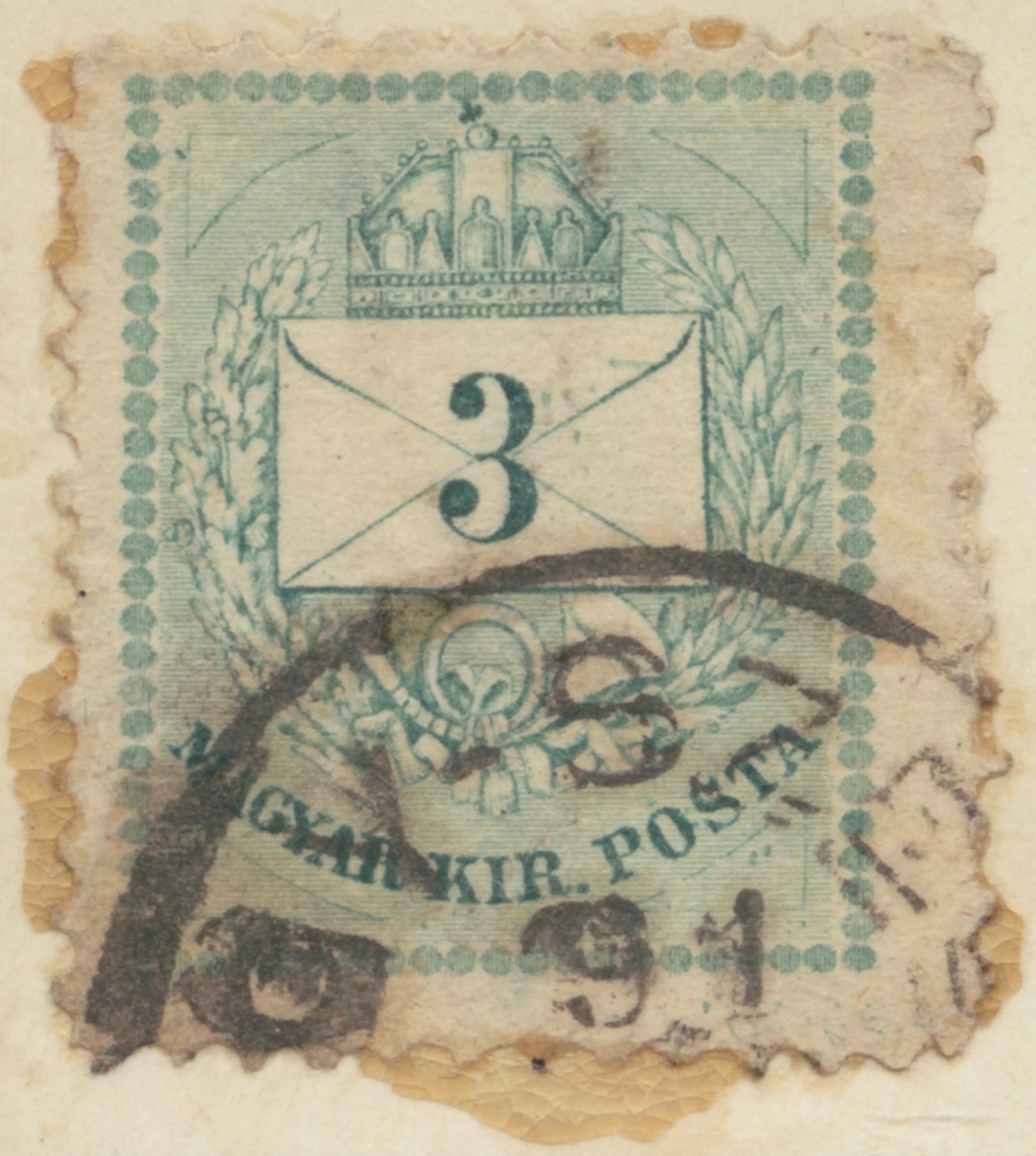 Drei-Kreuzer-Ziffernmarke Ungarns, 1881, Neusatz