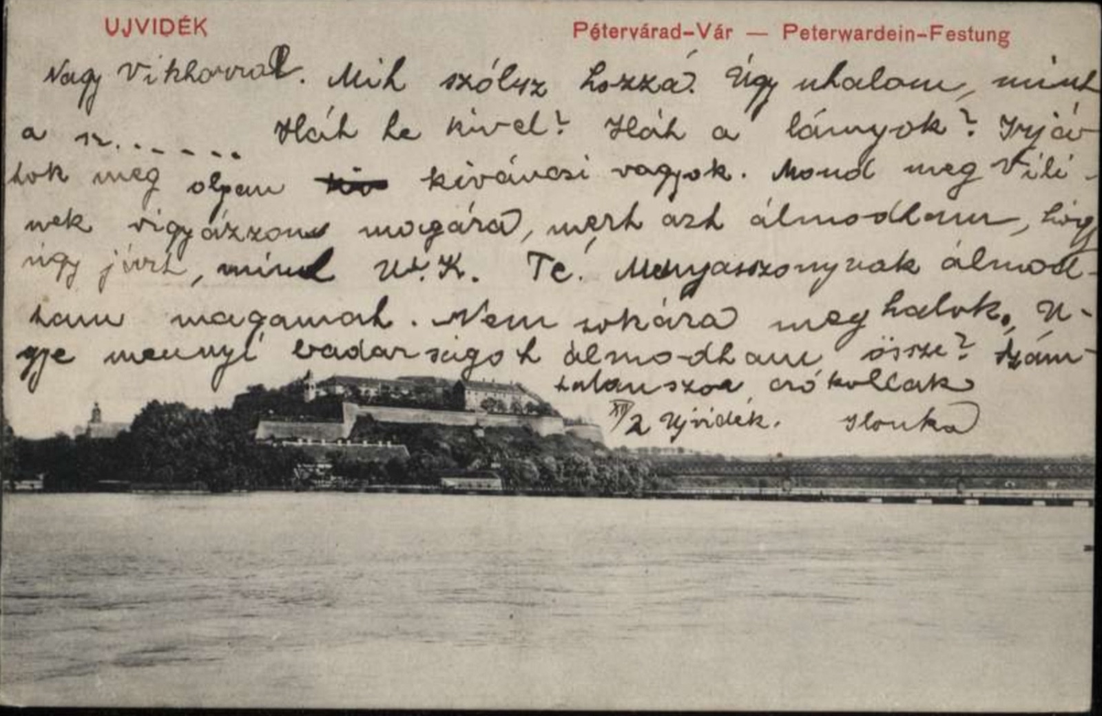 Petrovaradin Fortress and the Bridge, December 1913, Novi Sad