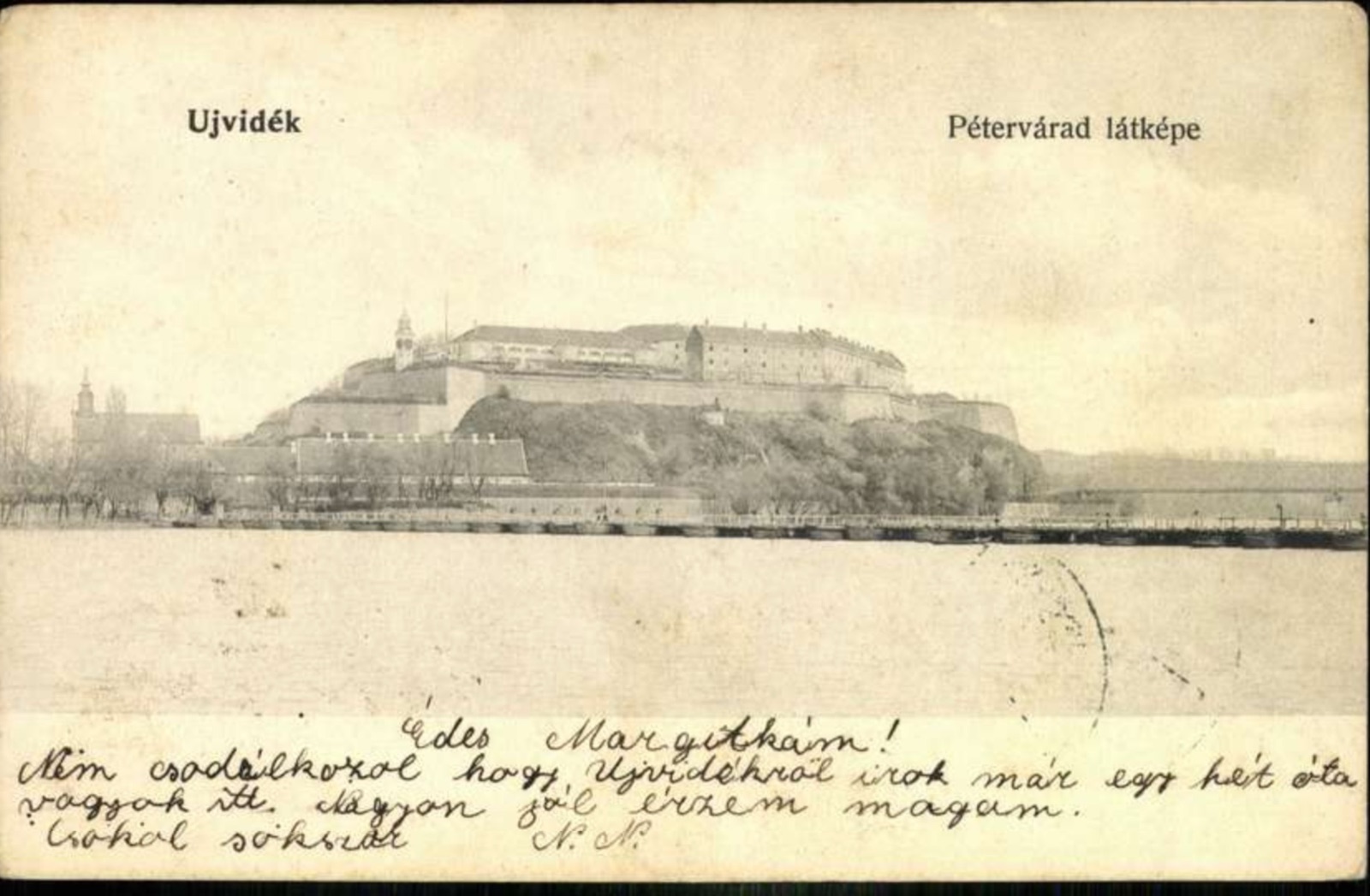 Die Festung Peterwardein über dem Fluss, September 1907, Neusatz