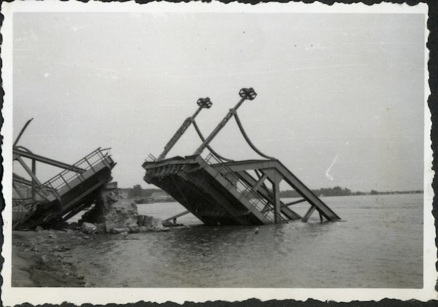Two Collapsed Spans at the Broken Pier, 1941, Prince Tomislav Bridge, Novi Sad