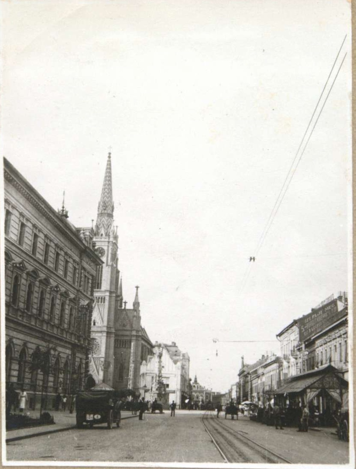 The Name of Mary Church Close Up, Carts in the Square, Novi Sad, 1917