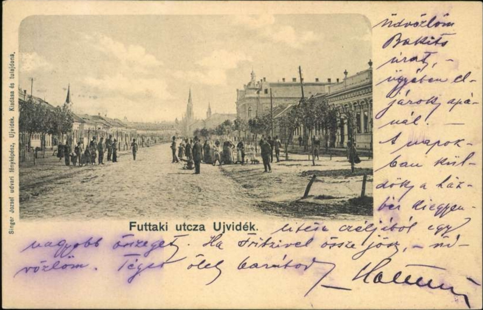 Futtaki Street's Tree-lined Promenade, Two Spires Beyond, Futak Street, Novi Sad, by September 1900