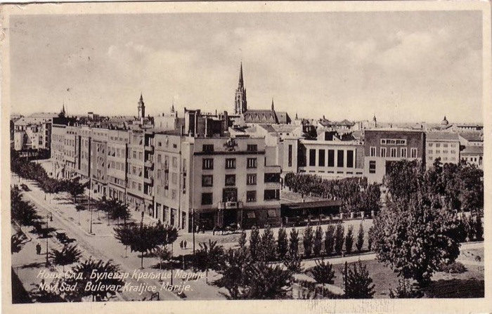 Down the tree-lined boulevard, Queen Mary Boulevard, Novi Sad, 1940