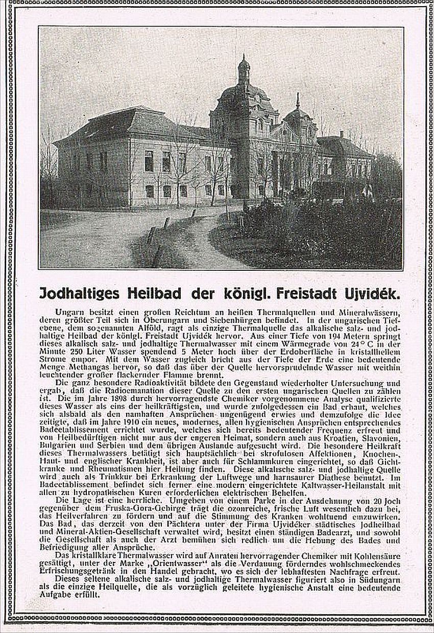 The German Advertisement for the Iodine Spa, Novi Sad, 1917