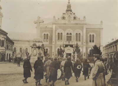 An Austrian Military Band Before the Bishop's Palace, Novi Sad, 1914