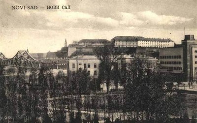 The bridge beyond the park trees, Petrovaradin Fortress, Novi Sad, 1939–1941