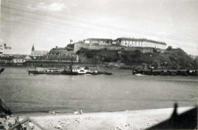 A Tug and Barges Below Petrovaradin Fortress, 1942