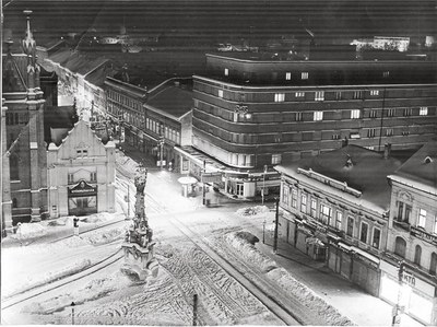 The square under snow, Liberty Square, Novi Sad, 1941–1944