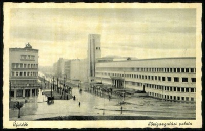 The Administrative Palace after rain, Banovina Palace, Novi Sad, 1919–1941