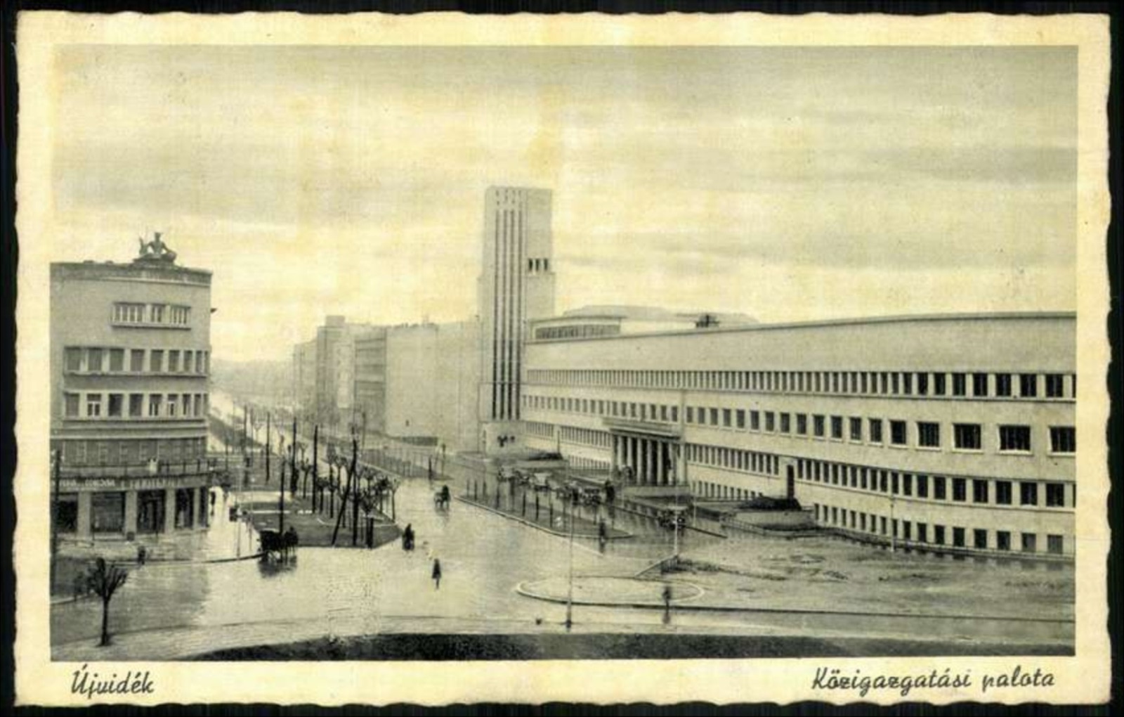 The Administrative Palace after rain, Banovina Palace, Novi Sad, 1919–1941