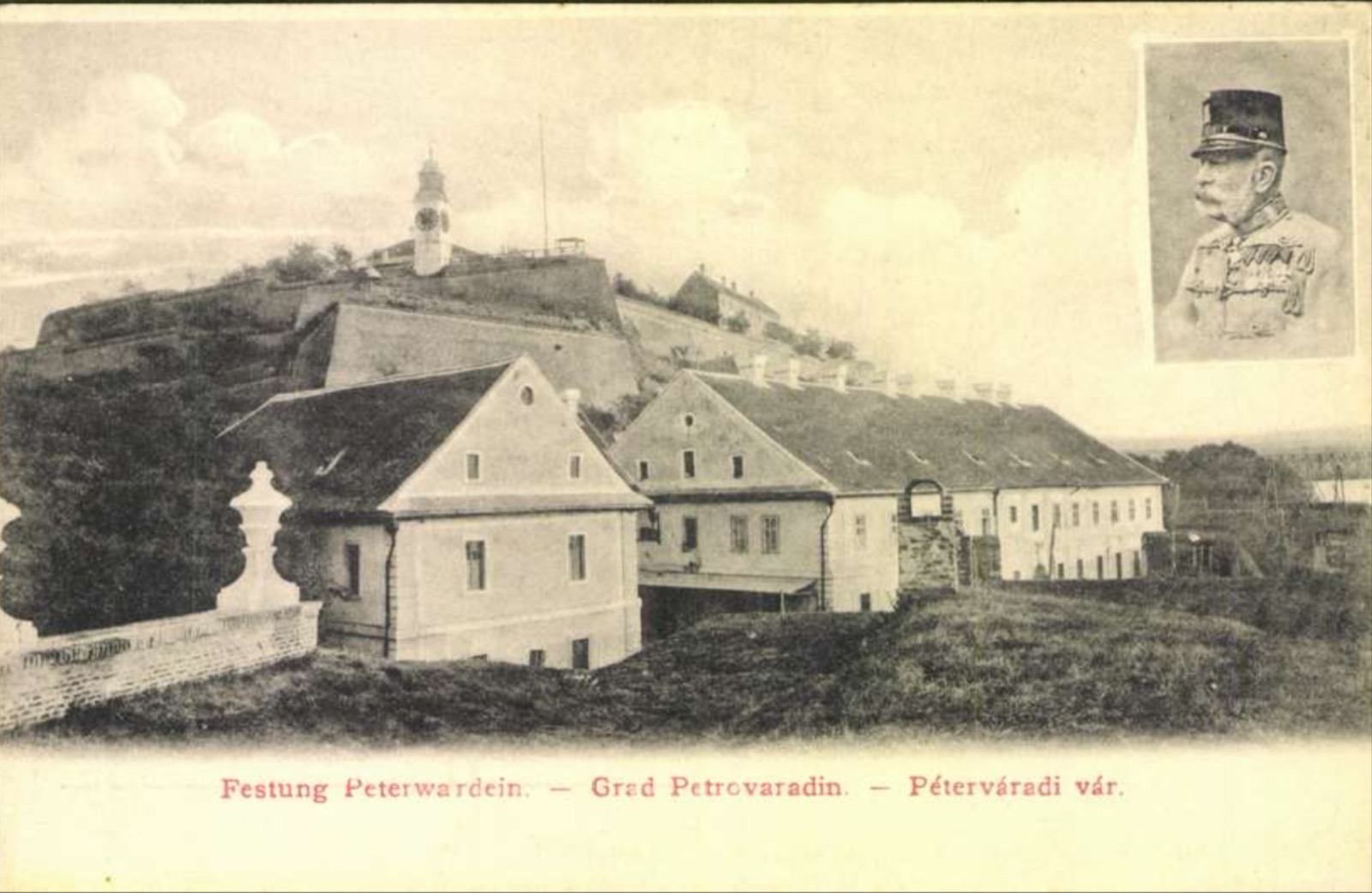 Петроварадинска тврђава, са уметнутим портретом официра, 1896–1918