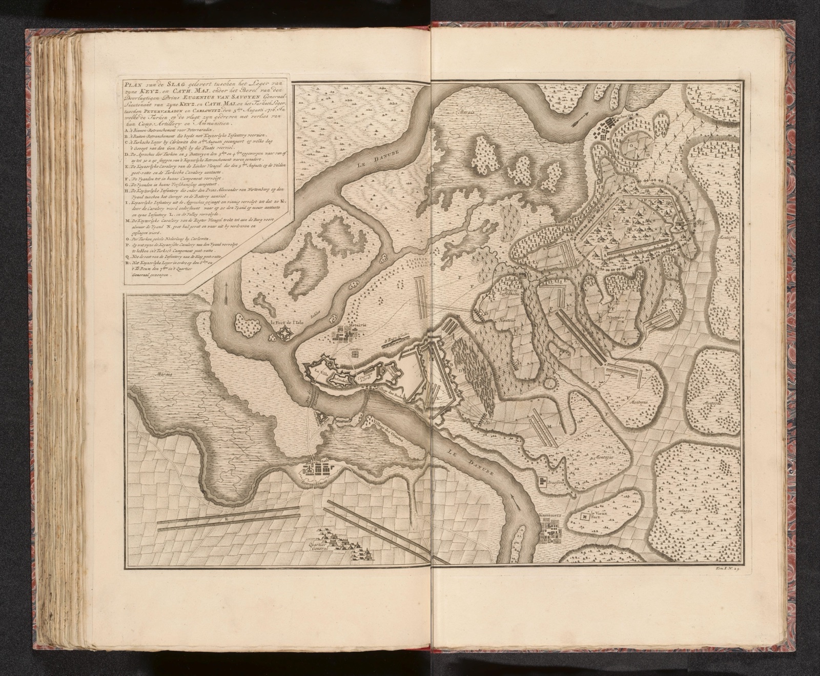 Plan of the Battle of Petrovaradin, from Karlovci to Kamenica, Vezirac, 1727–1729