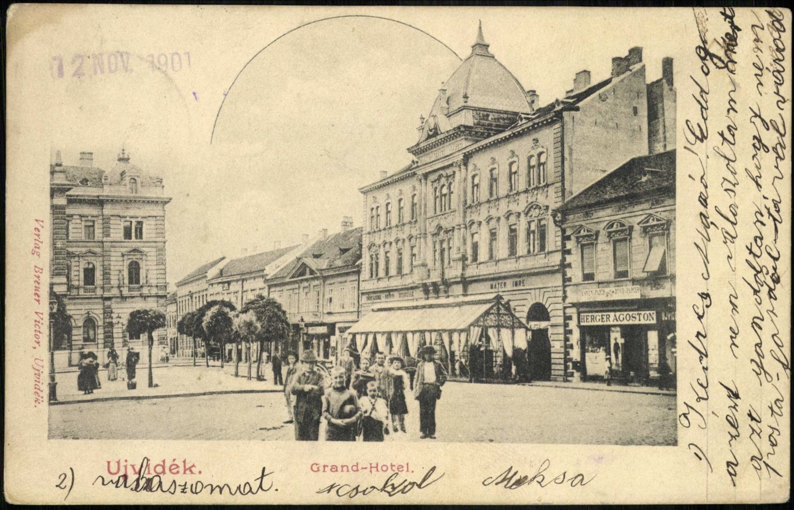 Das Grand Hôtel in der Hauptgasse, Grand Hôtel Mayer, Neusatz, 1901