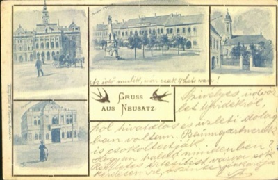 Greetings from Novi Sad: the Town Hall Among Four Views, 1898