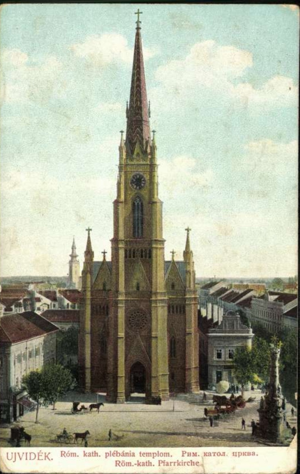 Die römisch-katholische Kirche, zum Platz gewandt, Mariä-Namen-Kirche, Neusatz, bis Juli 1906
