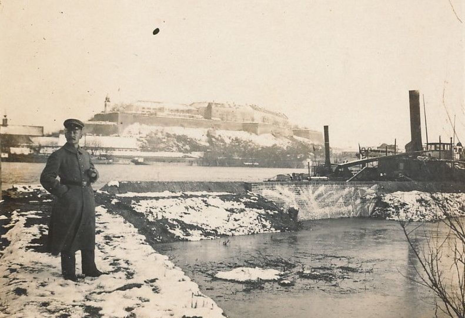 Soldier on the Danube bank, Petrovaradin Fortress, 1910s