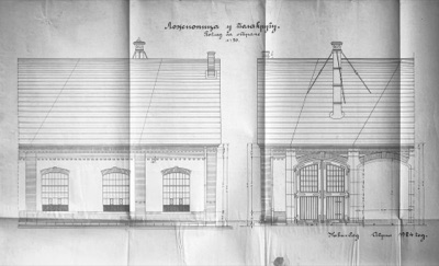 Elevation of the semicircular engine shed, Marshalling Yard and Ložionica, Novi Sad, April 1924