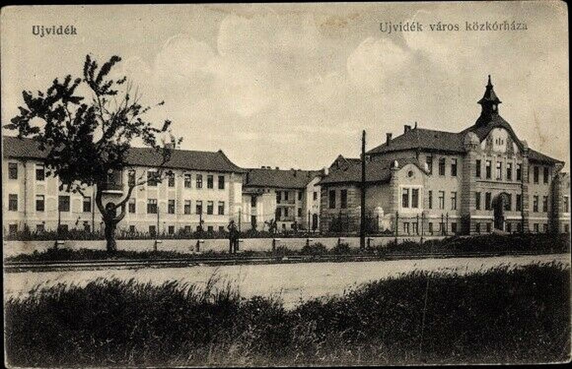 The long wards behind the fence, City Public Hospital, Novi Sad, 1911–1930