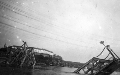 The Broken Bridge Spans Beneath Petrovaradin Fortress, 1941