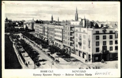 Queen Mary Boulevard Looking Toward the Church Spire, 1936, Novi Sad