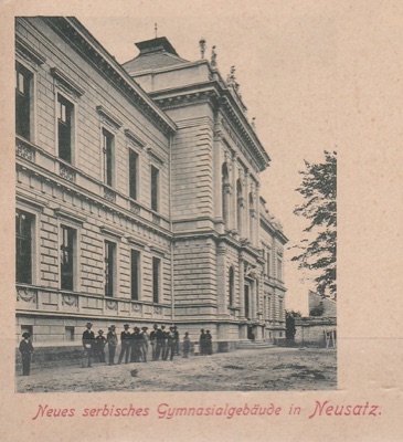 The new Serbian gymnasium, Serbian Grand Gymnasium, Novi Sad, around 1900