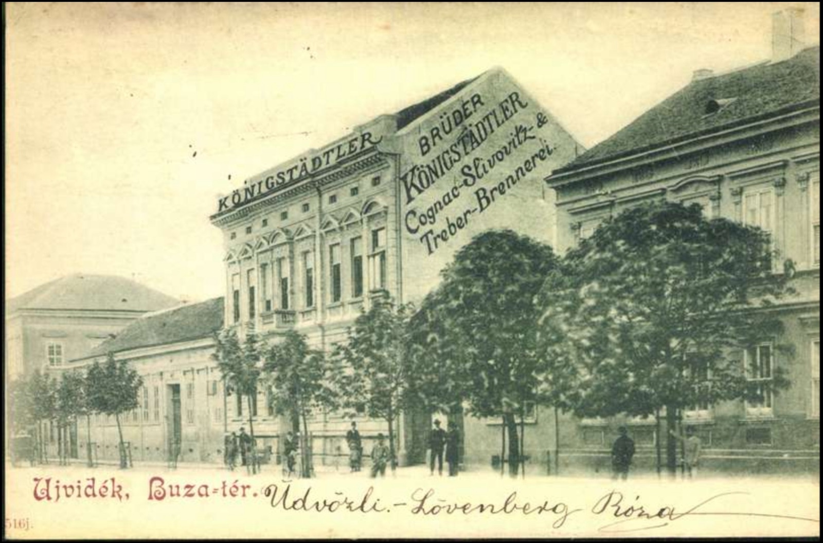 Grain Square, with the distillery's painted gable, Wheat Square, Novi Sad, by March 1900