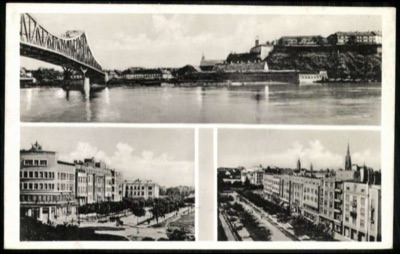 Petrovaradin fortress from the road bridge, with the modern boulevards, 1919–1941