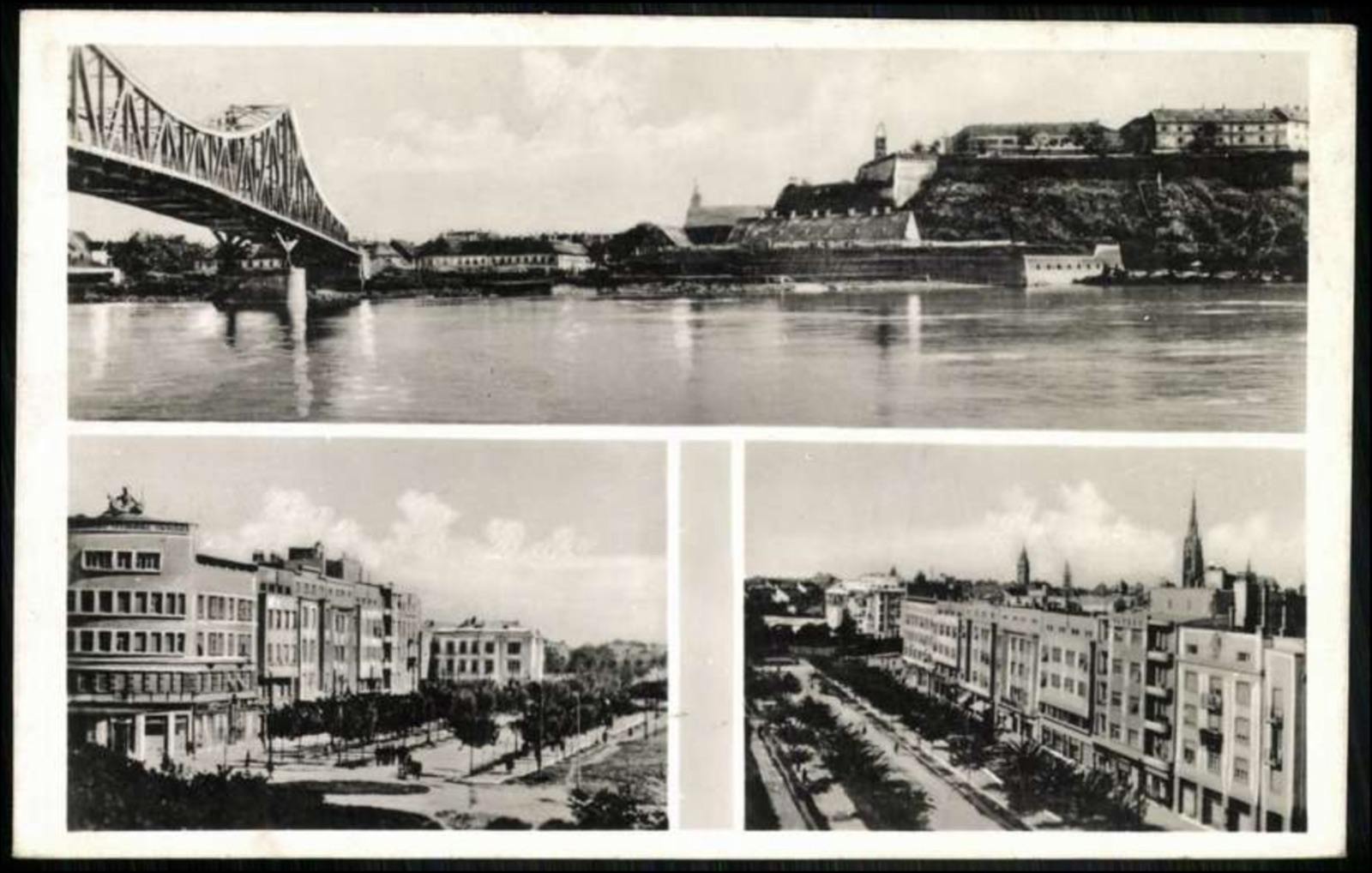 Petrovaradin fortress from the road bridge, with the modern boulevards, 1919–1941