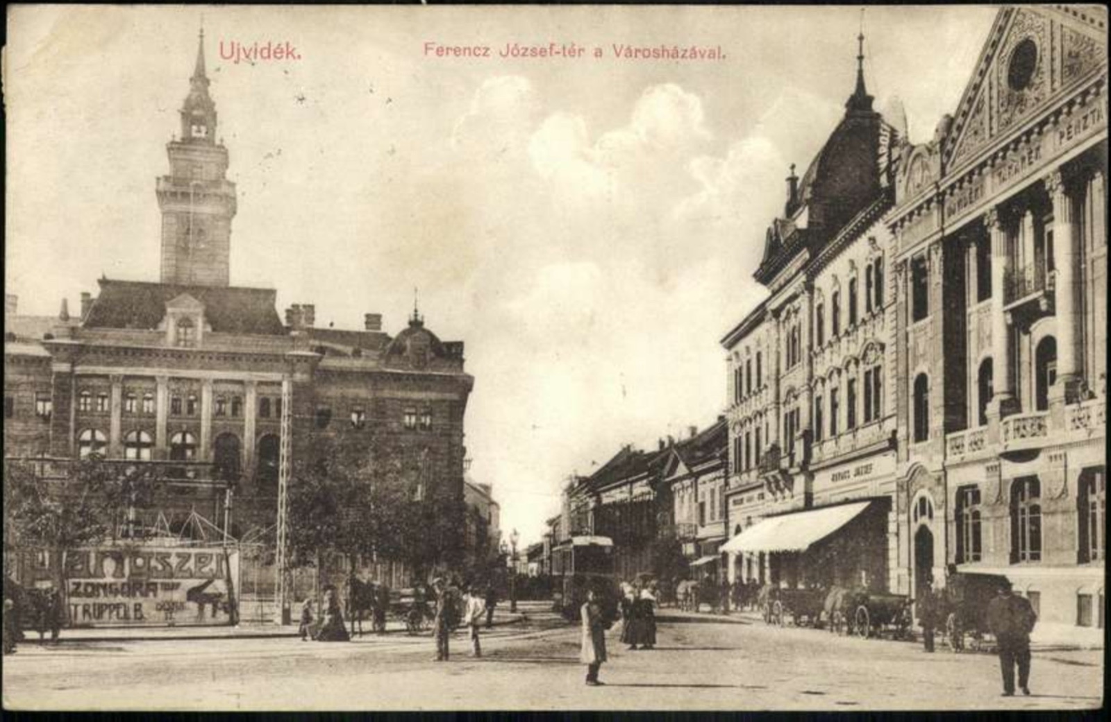 The town hall across the square, Liberty Square, Novi Sad, 1900–1918
