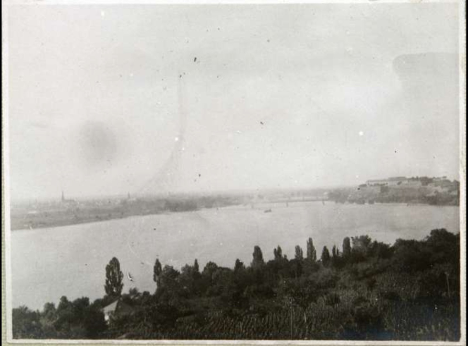 A Faded, Distant View of Petrovaradin Across the Danube, 1917, Novi Sad