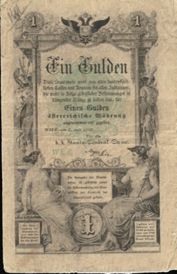 One-gulden state note, Vienna, 1866, Novi Sad