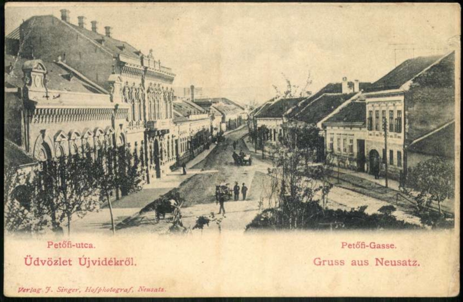 Petőfi Street, a Horse Cart Before the Rising Ground, Novi Sad, by August 1901