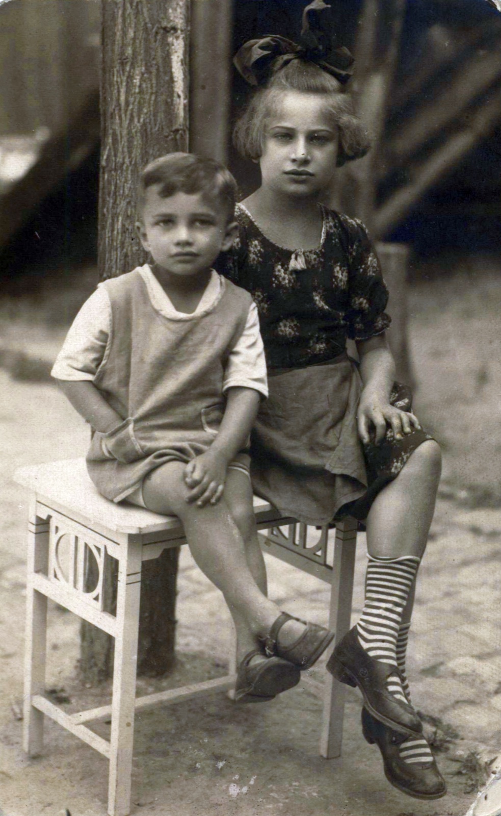 Two Children in a Garden Portrait, Novi Sad, 1924
