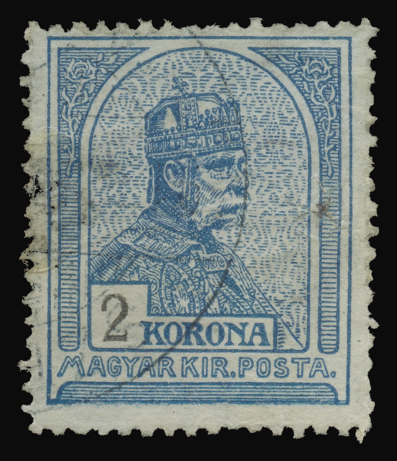 Two-korona stamp of Hungary with Franz Joseph, 1900, Novi Sad
