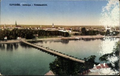 Panoramic View of Novi Sad with the Pontoon Bridge and a Boathouse, 1896–1918